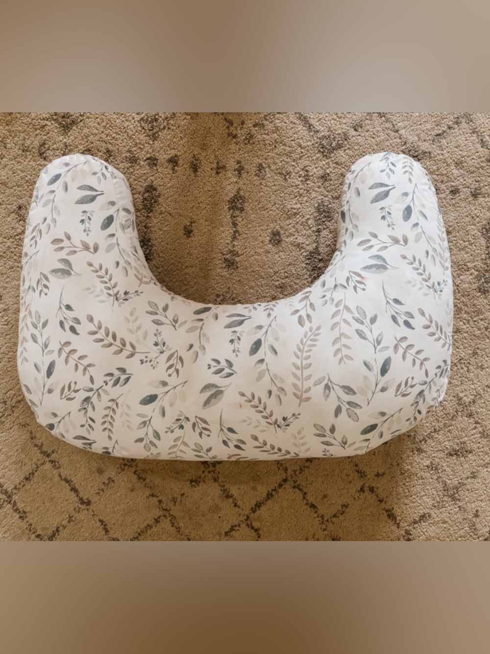 Boppy Neutral Leaf Print Nursing Pillow